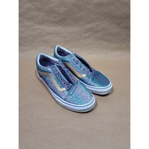 Vans Old Skool Juniors 6.5 Ombre Glitter, New Without‎ Laces, Purple Blue Gold